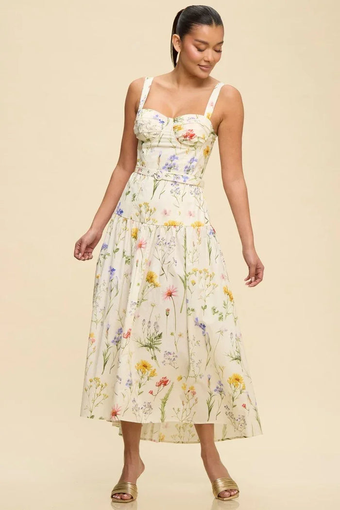 Garden Party Midi Belted Dress