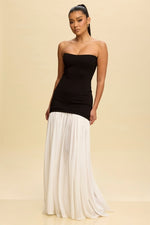Tube Maxi Dress  Shirred Chiffon BOTTOM DELIGHT