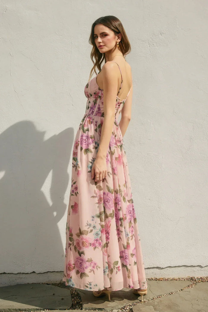 Sweet Candy Corset Flowy Maxi Dress
