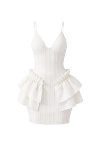 Bandage Mini Dress with Ruffle Detail