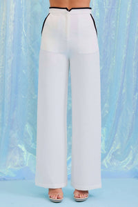 WOVEN VEST AND PANTS SET WITH CONTRAST DETAIL