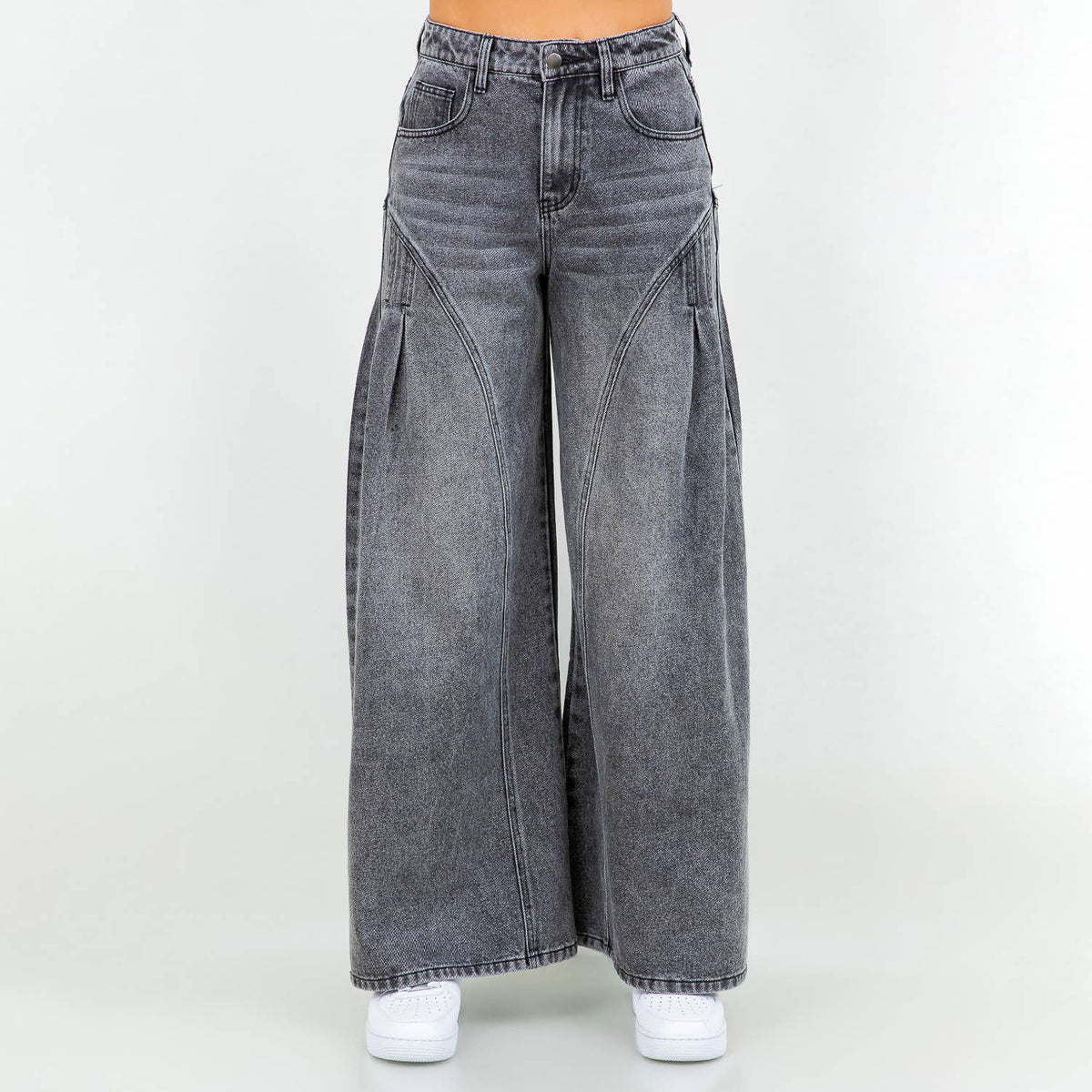 EXTRA WIDE LOOSE WASHED JEANS