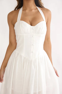 Sweetheart Halter Corset Floral Maxi Dress
