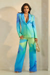 OMBRE WITH PALM TREE PRINT JACKET SET  - 2 PCS SET