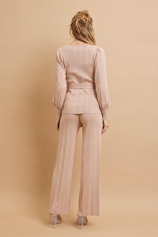 Knit Long Sleeve Top And Pants SeT PRIVILEGE