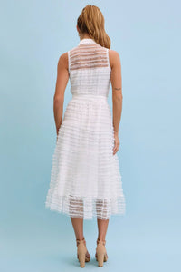 Make Me Sway Lace Sleeveless Midi Dress with Collar