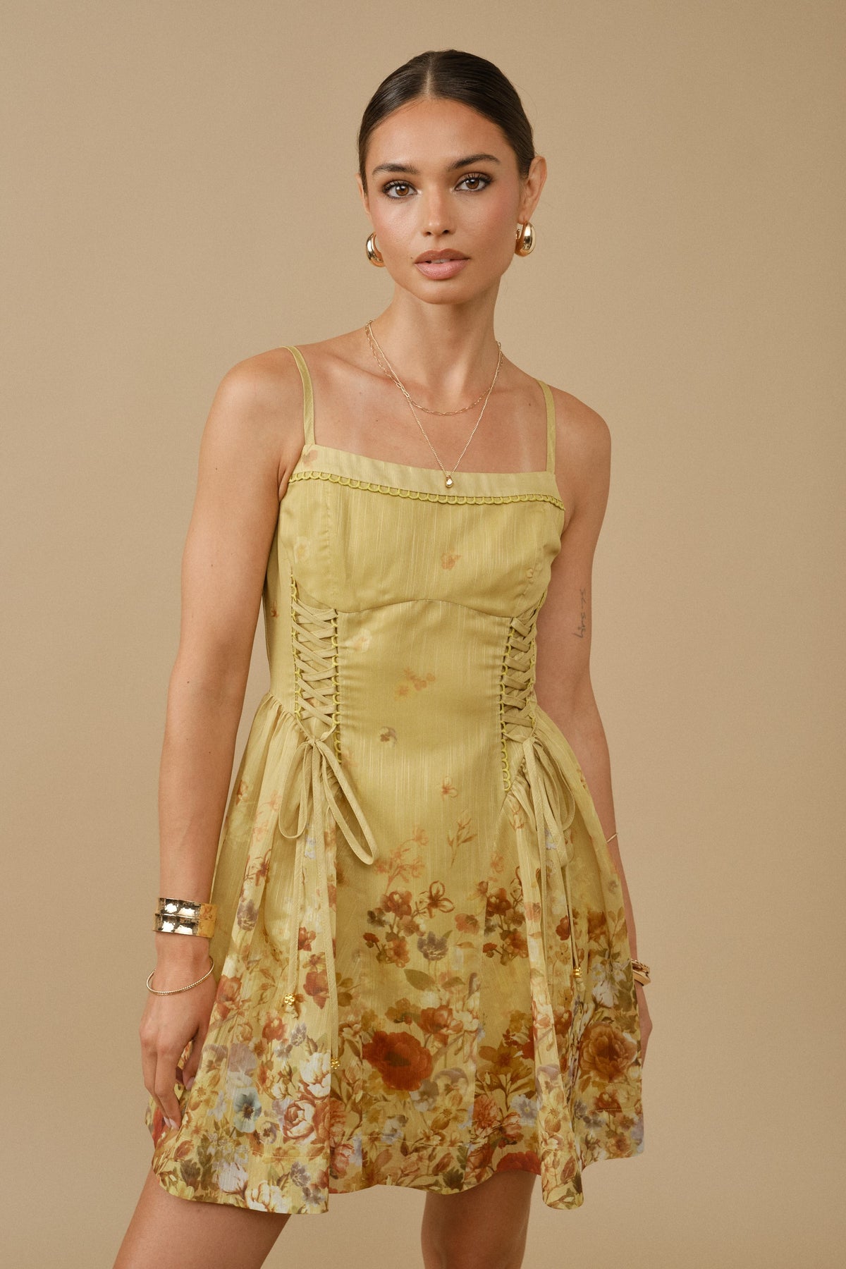 Floral Garden Side-lace A-line Dress