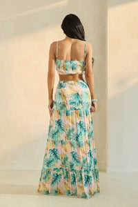 2PC CROP TOP WITH PLAM MAXI SKIRT PRIVILEGE