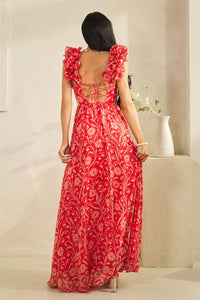 Ruffled Shoulder Maxi Dress DESIRE
