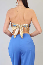 PRINTED SCARF TOP AND PANTS SET - PRIVILEGE 