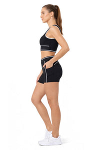 3 pcs activewear set sports bra with shorts with jacket seT