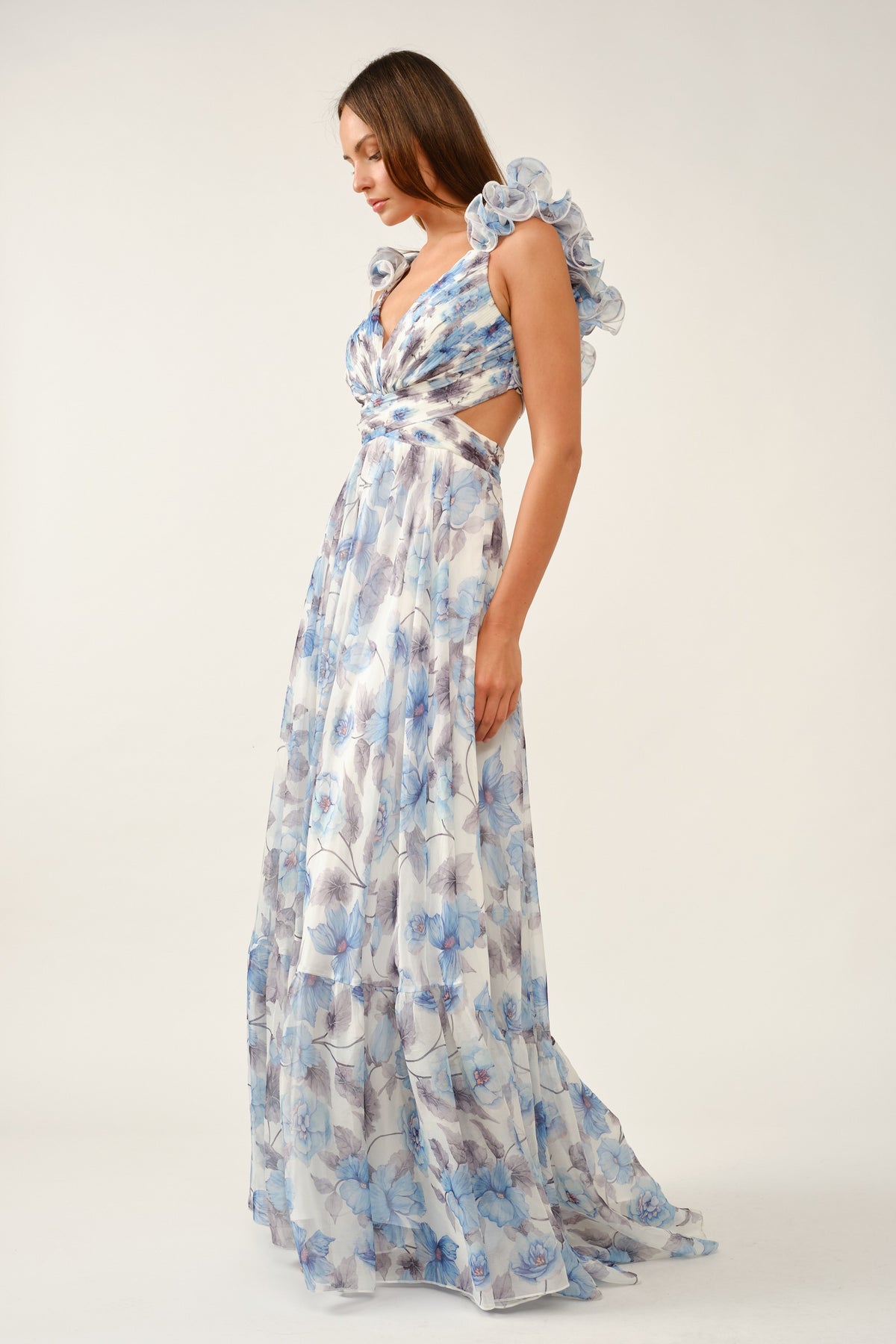 Cilly Floral Open Back Maxi Gown