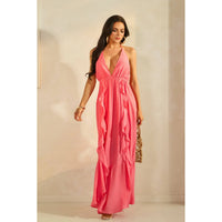Vertical Ruffled Maxi Dress