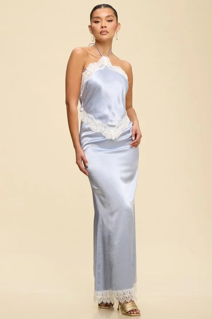 Halter Lace Maxi Dress