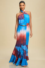 BLUE SWIRL MERMAID MAXI DRESS