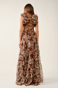 Cilly Floral Open Back Maxi Gown