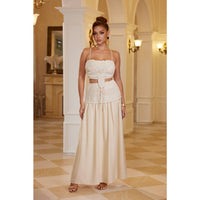 BOHEMIAN CROCHET CROP TOP AND MAXI SKIRT SET