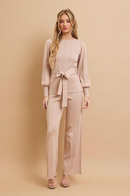 Knit Long Sleeve Top And Pants SeT PRIVILEGE