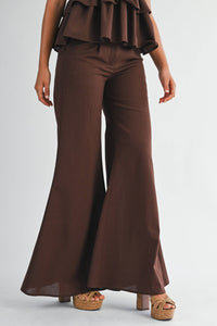 Ruffle Halter Top & Flared Trousers Set
