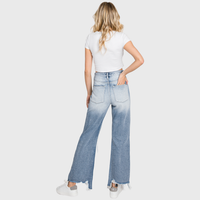 DISTRESSED HIGH RISE RIGID VINTAGE CROPPED FLARE