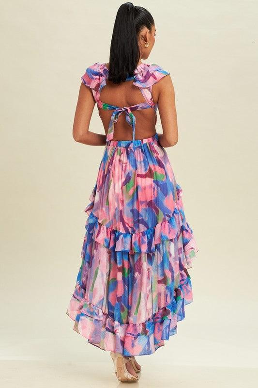 DULCE HI LO RUFFLE DRESS - PRIVILEGE 
