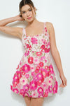 SLEEVLESS 3D FLOWER MINI DRESS