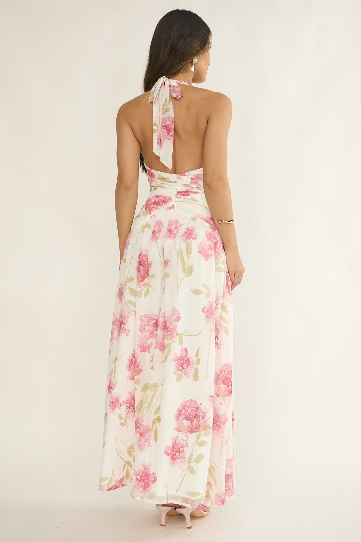 Halter Ruffle Elegance Maxi Dress