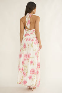 Halter Ruffle Elegance Maxi Dress