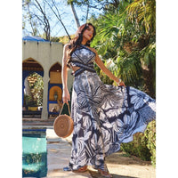 HALTER MAXI DRESS WITH UNEVEN HEM