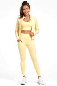 3-PIECE ACTIVEWEAR SET — SPORTS BRA, LEGGING & JACKET