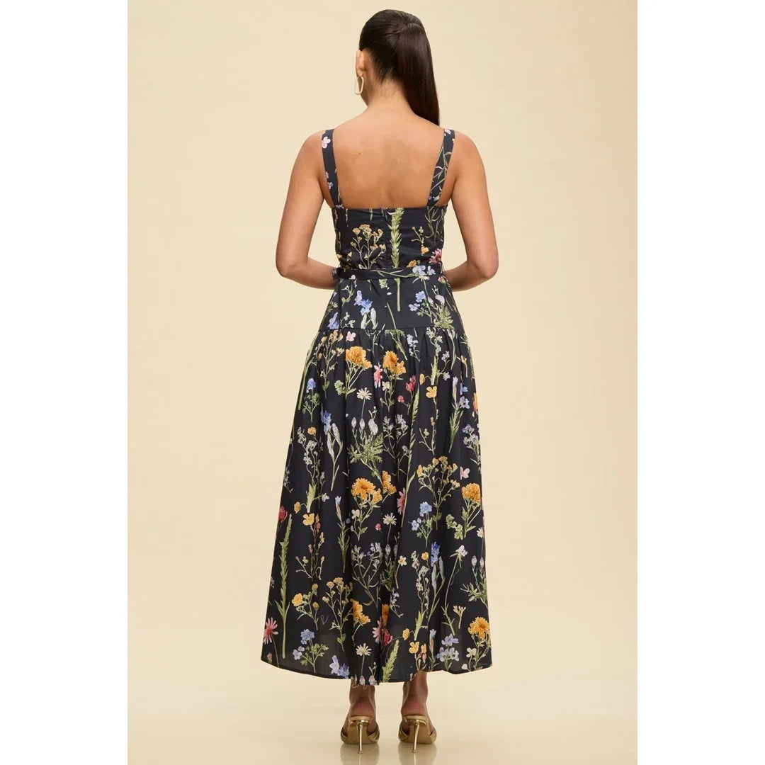 Garden Party Midi Belted Dress