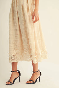 Lace Side-Tie Midi Dress