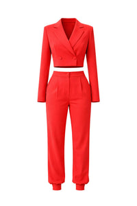 Crop blazer and trouser 2pc set