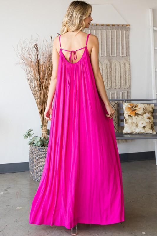 Sleeveless Open Tie Back Maxi Dress - PRIVILEGE 