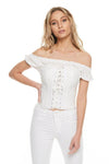 OFF SHOULDER CORSET TOP - PRIVILEGE 