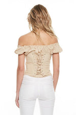 OFF SHOULDER CORSET TOP - PRIVILEGE 