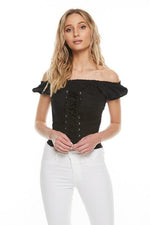 OFF SHOULDER CORSET TOP - PRIVILEGE 