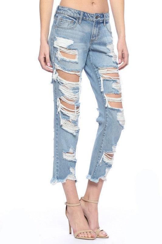 Mid level heavy destroyed jeans - PRIVILEGE 