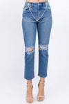 High waist chain jean - PRIVILEGE 