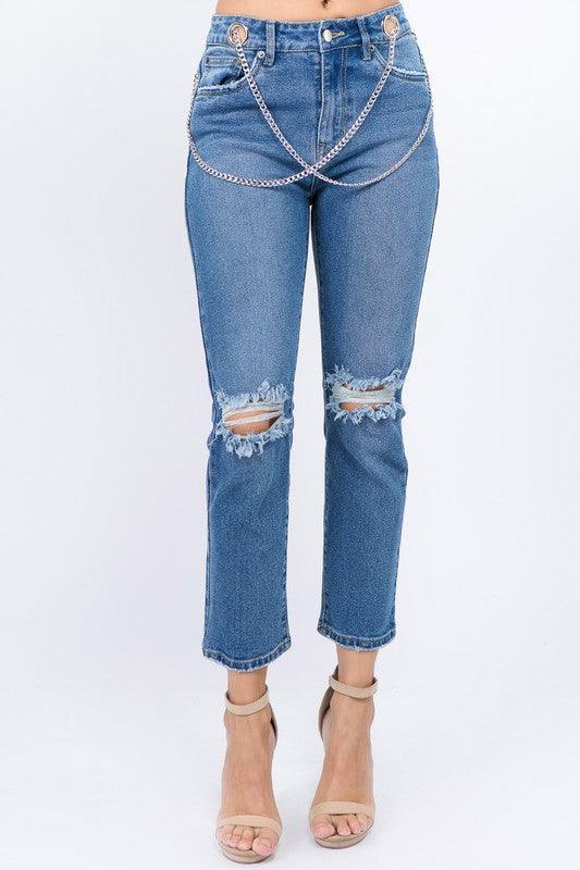 High waist chain jean - PRIVILEGE 