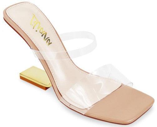 DESIGNER INSPIRED CLEAR FUNKY HEEL - PRIVILEGE 