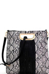Fringed snake skin handbag - PRIVILEGE 