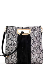 Fringed snake skin handbag - PRIVILEGE 
