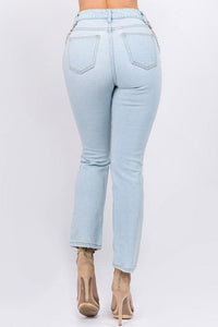 High waisted jeans with chain link - PRIVILEGE 