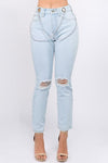 High waisted jeans with chain link - PRIVILEGE 