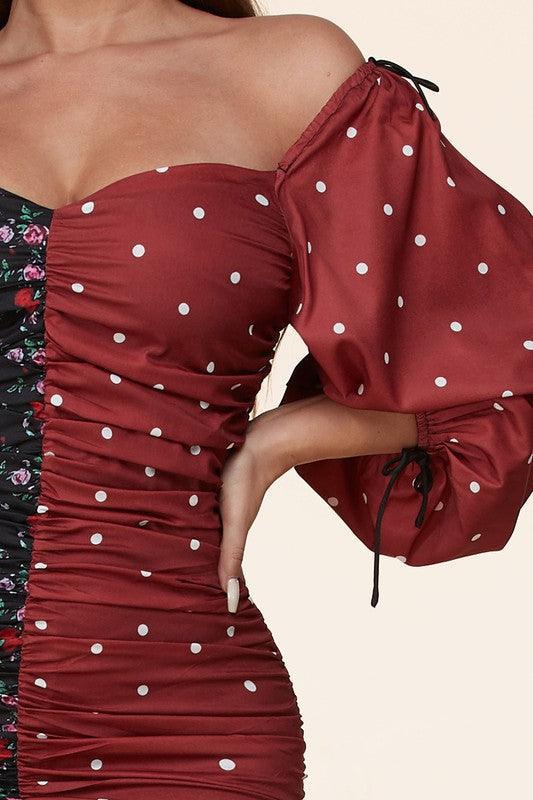 Two print mini dress - PRIVILEGE 