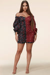 Two print mini dress - PRIVILEGE 