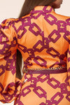 Maxi dress with bold print chain print - PRIVILEGE 
