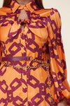 Maxi dress with bold print chain print - PRIVILEGE 
