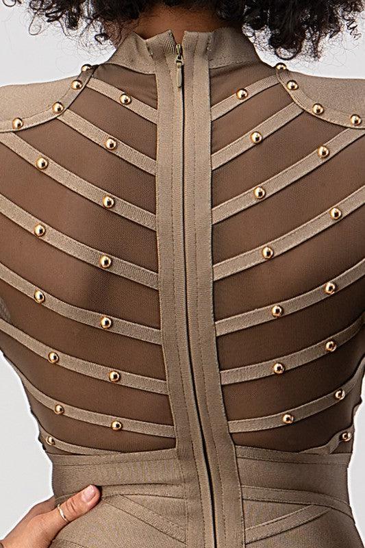BANDAGE DRESS WITH STUDS - PRIVILEGE 